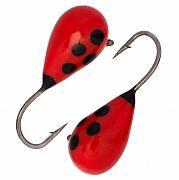 Капля с ушком d 5,0 мм, вес 1,8 гр, обмазка красная с точками /10 шт/